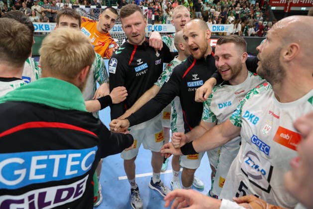 07.06.2026, xtgx, Handball, Daikin HBL, HSG Wetzlar - SC Magdeburg v.l. Magdeburg Jubel ueber den Sieg, Jubel nach Spielende Wetzlar