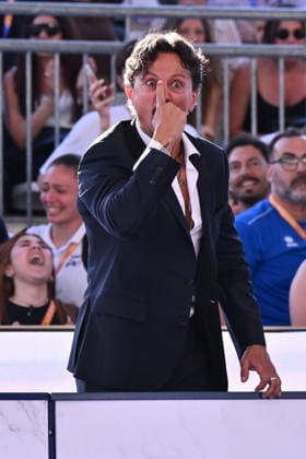 IPA85474860 - Claudio Nolano coach of Vito Dell Aquila (ITA) during the men s -58kg final of the World Taekwondo Grand Prix at the Foro Italico, June 7, 2026, Rome, Italy.  Copyright: xDomenicoxCippitelli IPAxSportx xx 85474860