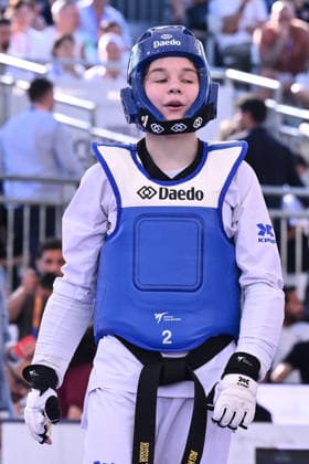 IPA85474848 - Alisa Angelova (RUS) celebrate the victory in the women s -49kg final against Jana Khattab (EGY) of the World Taekwondo Grand Prix at the Foro Italico, June 7, 2026, Rome, Italy.  Copyright: xDomenicoxCippitelli IPAxSportx xx 85474848