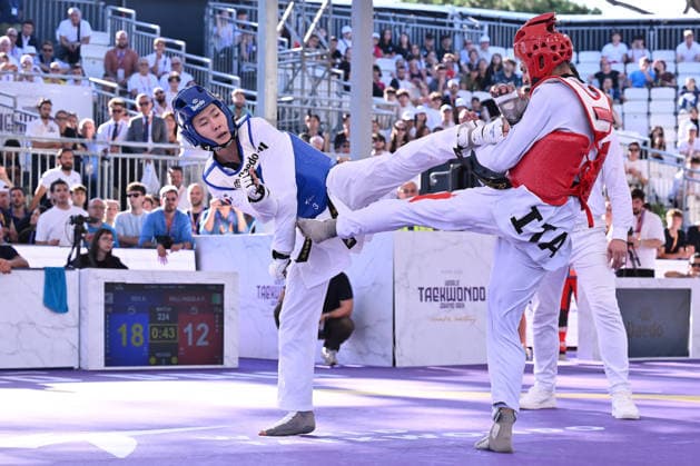 CONTACT - Taekwondo - World Taekwondo Rome Grand Prix 2026 Photo by IPA ABACAPRESS.COM85474859 - Eunsu Seo (KOR) and Vito Dell Aquila (ITA) competes in the men s -58kg final of the World Taekwondo Grand Prix at the Foro Italico, June 7, 2026, Rome, Italy. Roma Italy  Copyright: xIPAxSport ABACAx