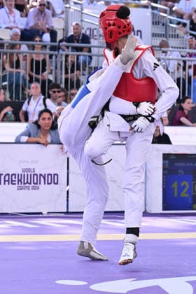 IPA85474877 - Alisa Angelova (RUS) and Jana Khattab (EGY) compete in the women s -49kg final of the World Taekwondo Grand Prix at the Foro Italico, June 7, 2026, Rome, Italy.  Copyright: xDomenicoxCippitelli IPAxSportx xx 85474877