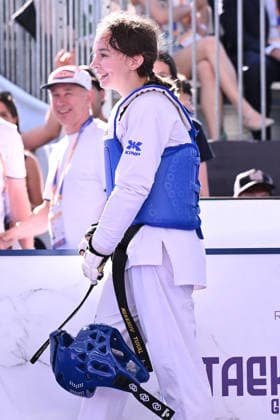 IPA85474881 - Alisa Angelova (RUS) celebrate the victory in the women s -49kg final against Jana Khattab (EGY) of the World Taekwondo Grand Prix at the Foro Italico, June 7, 2026, Rome, Italy.  Copyright: xDomenicoxCippitelli IPAxSportx xx 85474881