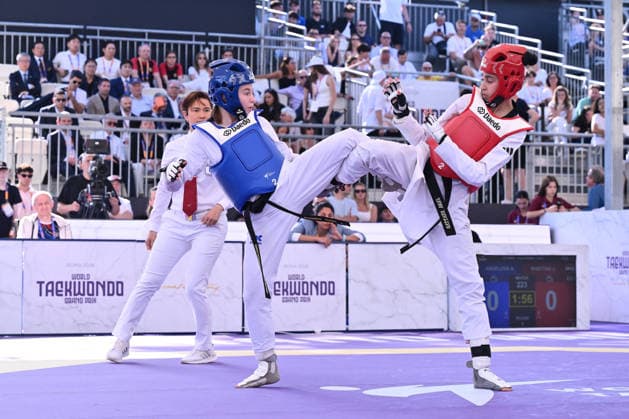CONTACT - Taekwondo - World Taekwondo Rome Grand Prix 2026 Photo by IPA ABACAPRESS.COM85474833 - Alisa Angelova (RUS) and Jana Khattab (EGY) compete in the women s -49kg final of the World Taekwondo Grand Prix at the Foro Italico, June 7, 2026, Rome, Italy. Roma Italy  Copyright: xIPAxSport ABACAx