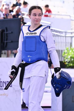 CONTACT - Taekwondo - World Taekwondo Rome Grand Prix 2026 Photo by IPA ABACAPRESS.COM85474858 - Alisa Angelova (RUS) competes in the women s -49kg final against Jana Khattab (EGY) of the World Taekwondo Grand Prix at the Foro Italico, June 7, 2026, Rome, Italy. Roma Italy  Copyright: xIPAxSport ABACAx