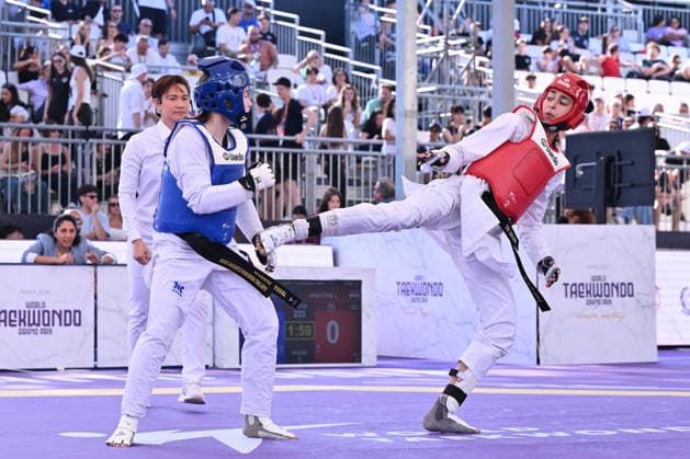 CONTACT - Taekwondo - World Taekwondo Rome Grand Prix 2026 Photo by IPA ABACAPRESS.COM85474806 - Alisa Angelova (RUS) and Jana Khattab (EGY) compete in the women s -49kg final of the World Taekwondo Grand Prix at the Foro Italico, June 7, 2026, Rome, Italy. Roma Italy  Copyright: xIPAxSport ABACAx