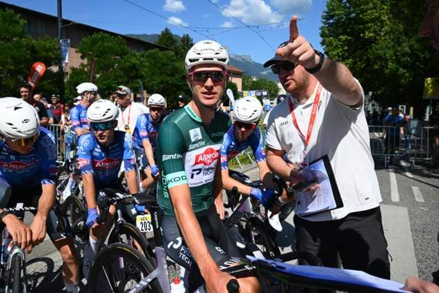 Tour Auvergne - Rhone-Alpes 2026 Stage 2 LE PUY-EN-VELAY, FRANCE - JUNE 08 : Debruyne Ramses (BEL) of Alpecin - Premier Tech during stage 2 of the 78th edition of Tour Auvergne - Rhone-Alpes an UCI World Tour 2.UWT cycling road race stage for Men Elite of 234.3 km with start in Saint-Martin-Le-Vinoux and finish in Le Puy-en-Velay on June 8, 2026 in Le Puy-en-Velay, France, 08 06 2026 ( Motordriver Guy De Vuyst - Le Puy-en-Velay France  Copyright: xVincentxKalutx