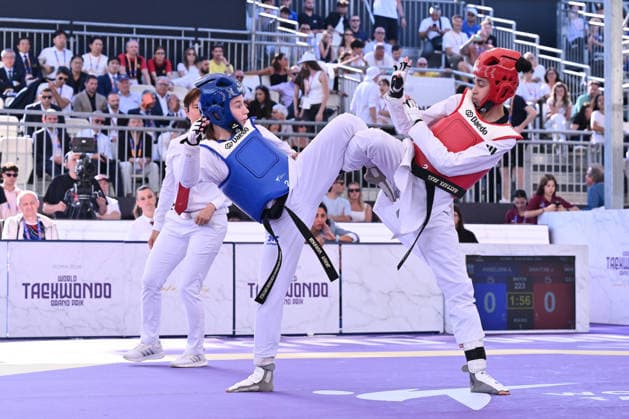 CONTACT - Taekwondo - World Taekwondo Rome Grand Prix 2026 Photo by IPA ABACAPRESS.COM85474866 - Alisa Angelova (RUS) and Jana Khattab (EGY) compete in the women s -49kg final of the World Taekwondo Grand Prix at the Foro Italico, June 7, 2026, Rome, Italy. Roma Italy  Copyright: xIPAxSport ABACAx