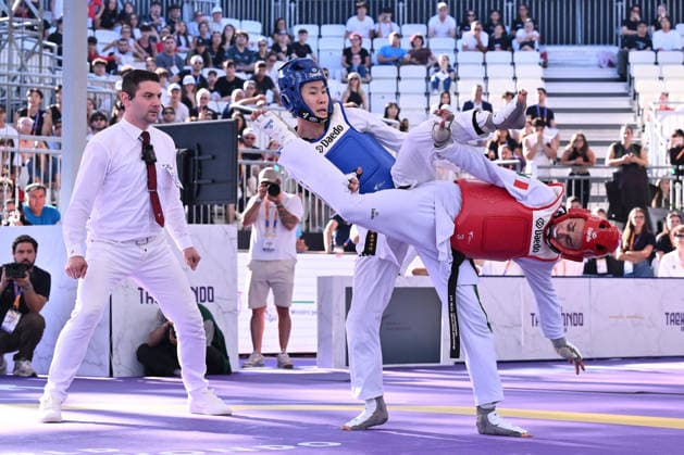 CONTACT - Taekwondo - World Taekwondo Rome Grand Prix 2026 Photo by IPA ABACAPRESS.COM85474830 - Eunsu Seo (KOR) and Vito Dell Aquila (ITA) competes in the men s -58kg final of the World Taekwondo Grand Prix at the Foro Italico, June 7, 2026, Rome, Italy. Roma Italy  Copyright: xIPAxSport ABACAx