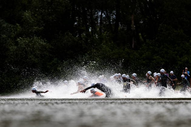 07.06.2026, GER, Crosstriathlon, Maenner Frauen, Saison 26, 38. Teag Werratal-Crosstriathlon org. Triathlonverein Werratal e.V. 500m Schwimmen in Freiwasser, 11,9km MTB Strecke und 4,0km Laufstrecke nahmen die Teilnehmer in den Kategorien Jedermann-Cross Einzel Staffel sowie dem Sprint-Cross Einzel inkl. Thüringer Meisterschaft in angriff. 98597 Breitungen Strandbad Kiessee Thueringen Deutschland