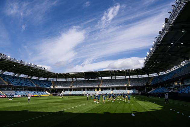 260608 Players of the Swedish women s national football team at a training session on June 8, 2026 in Gothenburg. Photo: Mathias Bergeld BILDBYRAN kod MB MB1380 fotboll football soccer fotball vm-kval kval fifa womens world cup qualifier qualifier träning practice training sverige sweden dam bbeng women kvinner