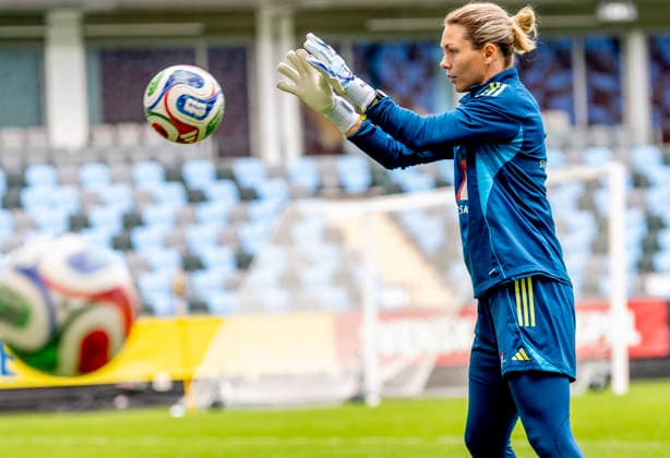 GOTHENBURG, SWEDEN 20260608 Jennifer Falk during Monday s training with the women s national team, Nationalteam at Gamla Ullevi ahead of the upcoming World Cup qualifier against Italy. GÖTEBORG SWEDEN x9200x