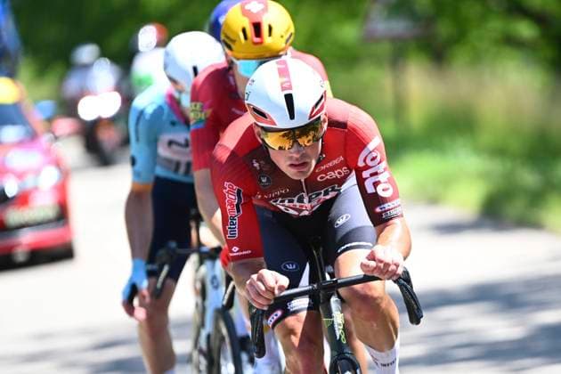 Tour Auvergne - Rhone-Alpes 2026 Stage 2 LE PUY-EN-VELAY, FRANCE - JUNE 08 : Veistroffer Baptiste (FRA) of Lotto Intermarche during stage 2 of the 78th edition of Tour Auvergne - Rhone-Alpes an UCI World Tour 2.UWT cycling road race stage for Men Elite of 234.3 km with start in Saint-Martin-Le-Vinoux and finish in Le Puy-en-Velay on June 8, 2026 in Le Puy-en-Velay, France, 08 06 2026 ( Motordriver Guy De Vuyst - Le Puy-en-Velay France  Copyright: xVincentxKalutx
