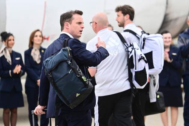 Belgian national football team - 2026 FIFA World Cup, WM, Weltmeisterschaft, Fussball - media activities 08 06 2026 ZAVENTEM, BELGIUM - JUNE 08 : Locht Pierre pictured at Brussels airport before takeoff towards Seattle ahead of the FIFA World Cup 2026 on June 8, 2026 in Zaventem, Belgium, 08 06 2026 Zaventem Belgium  Copyright: xPeterxDexVoechtx
