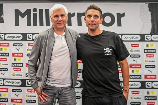 Vorstellung des neuen Trainers Marcel Rapp Sportdirektor Andreas Bornemann ( Pauli ) Deutschland , Hamburg , Millerntorstadion , Fussball , 2. Bundesliga , FC St Pauli
