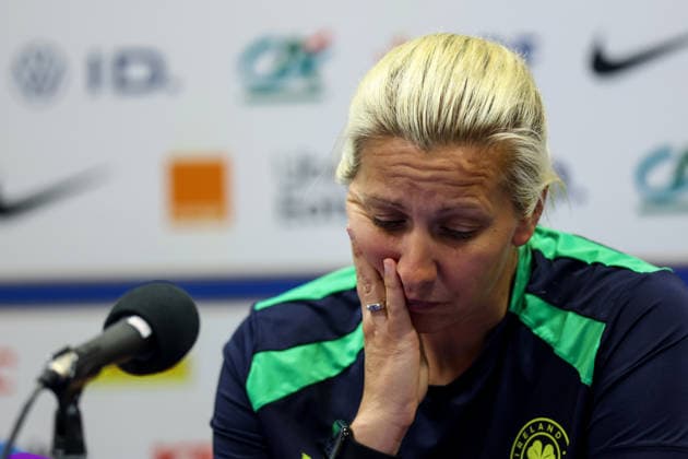 Republic of Ireland WNT press conference, PK, Pressekonferenz Stade des Alpes, Grenoble, France 8 6 2026 Head coach Carla Ward Carla Ward 8 6 2026  Copyright: x INPHO BenxBradyx BB3_6897