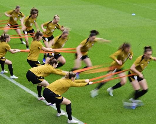 ZEIST - The Dutch national team, Nationalteam during a training session at the KNVB Campus in preparation for the Dutch women s World Cup qualifying match against Poland. OLAF KRAAK ANP xVIxANPxSportx xxANPxIVx 560479467 originalFilename: 560479467.jpg