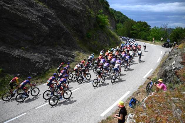 Tour Auvergne - Rhone-Alpes 2026 Stage 2 LE PUY-EN-VELAY, FRANCE - JUNE 08 : illustration picture peloton during stage 2 of the 78th edition of Tour Auvergne - Rhone-Alpes an UCI World Tour 2.UWT cycling road race stage for Men Elite of 234.3 km with start in Saint-Martin-Le-Vinoux and finish in Le Puy-en-Velay on June 8, 2026 in Le Puy-en-Velay, France, 08 06 2026 ( Motordriver Guy De Vuyst - Le Puy-en-Velay France  Copyright: xVincentxKalutx