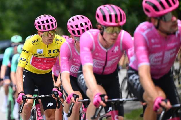 Tour Auvergne - Rhone-Alpes 2026 Stage 2 LE PUY-EN-VELAY, FRANCE - JUNE 08 : Baudin Alex (FRA) of EF Education - Easypost during stage 2 of the 78th edition of Tour Auvergne - Rhone-Alpes an UCI World Tour 2.UWT cycling road race stage for Men Elite of 234.3 km with start in Saint-Martin-Le-Vinoux and finish in Le Puy-en-Velay on June 8, 2026 in Le Puy-en-Velay, France, 08 06 2026 ( Motordriver Guy De Vuyst - Le Puy-en-Velay France  Copyright: xVincentxKalutx