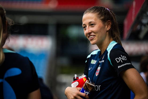 260608 Goalkeeper Cecilie Fiskerstrand of the Norwegian women™s national football team during a training session on June 8, 2026 in Oslo. Photo: Marius Simensen BILDBYRAN Cop 238 bbeng dam fifa women s world cup qualifier football fotball fotboll norge norway practice soccer training trening träning