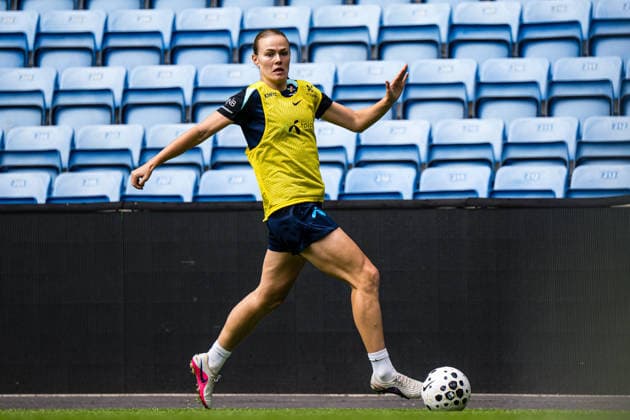 260608 Marthine ostenstad of the Norwegian women™s national football team during a training session on June 8, 2026 in Oslo. Photo: Marius Simensen BILDBYRAN Cop 238 bbeng dam fifa women s world cup qualifier football fotball fotboll norge norway practice soccer training trening träning