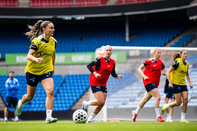 260608 Vilde Boe Risa of the Norwegian women™s national football team during a training session on June 8, 2026 in Oslo. Photo: Marius Simensen BILDBYRAN Cop 238 bbeng dam fifa women s world cup qualifier football fotball fotboll norge norway practice soccer training trening träning