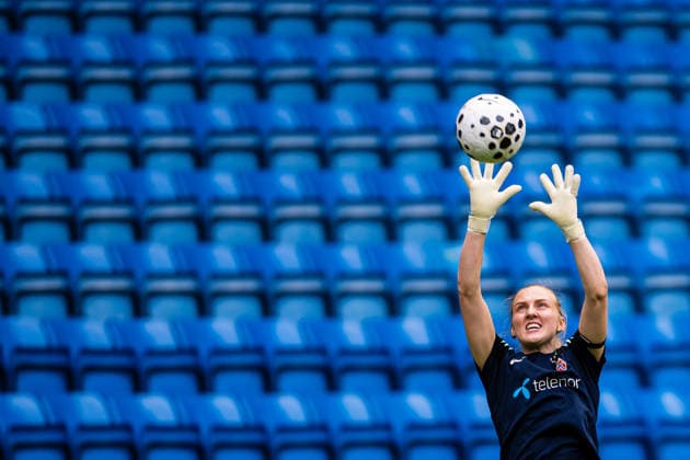 260608 Goalkeeper Sunniva Skoglund of the Norwegian women™s national football team during a training session on June 8, 2026 in Oslo. Photo: Marius Simensen BILDBYRAN Cop 238 bbeng dam fifa women s world cup qualifier football fotball fotboll norge norway practice soccer training trening träning