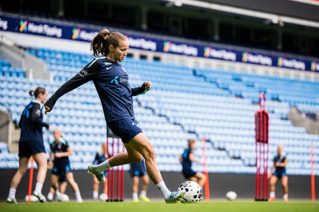 260608 Guro Reiten of the Norwegian women™s national football team during a training session on June 8, 2026 in Oslo. Photo: Marius Simensen BILDBYRAN Cop 238 bbeng dam fifa women s world cup qualifier football fotball fotboll norge norway practice soccer training trening träning
