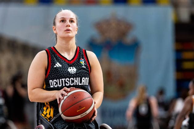 GUADALAJARA, SPAIN - JUNE 08: Lisa Bergenthal (Germany, 10) shooting from the freethrow line during the 2026 IWBF Women™s Repechage match between Angola vs. Germany at Palacio Multiusos de Guadalajara on June 08, 2026 in Guadalajara, Spain. Spain Copyright: xSteffiexWunderlx