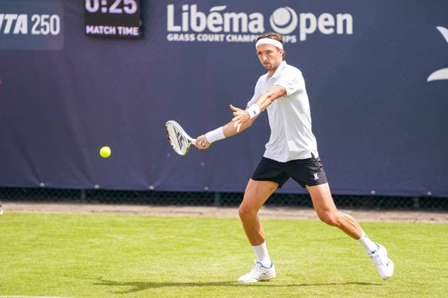 2026-06-08 - Libema Open 2026 ROSMALEN, NETHERLANDS - JUNE 8: Arthur Rinderknech of France during the Libema Open 2026 at the Autotron on June 8, 2026 in Rosmalen, Netherlands Rosmalen Autotron Netherlands Content not available for redistribution in The Netherlands directly or indirectly through any third parties. Copyright: xAndrexWeeningx