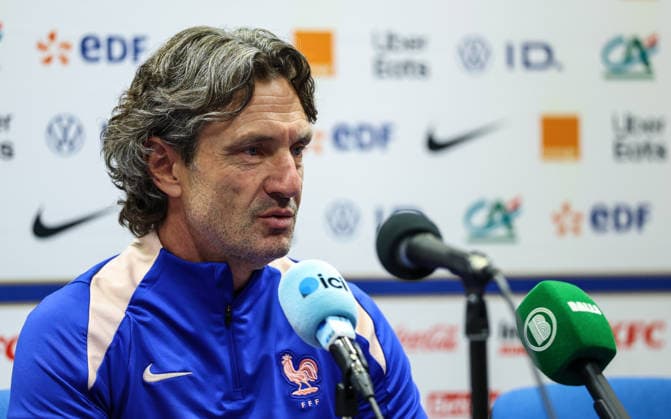 France Women™s press conference, PK, Pressekonferenz Stade des Alpes, Grenoble, France 8 6 2026 Head Coach Laurent Bonadei Laurent Bonadei 8 6 2026  Copyright: x INPHO BenxBradyx BB3_8084