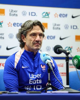 France Women™s press conference, PK, Pressekonferenz Stade des Alpes, Grenoble, France 8 6 2026 Head Coach Laurent Bonadei Laurent Bonadei 8 6 2026  Copyright: x INPHO BenxBradyx BB3_8088