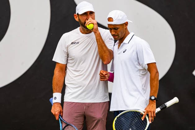 Stuttgart, GERMANY - June 08: Sadio Doumbia (FRA) and Santiago Gonzalez (MEX) during the Doubles Match between Yannik Hanfmann (GER) and Jan-Lennard Struff (GER) vs. Sadio Doumbia (FRA) and Santiago Gonzalez (MEX) at BOSS OPEN 2026, Tennisanlage Weissenhof on June 08, 2026 in Stuttgart, Germany. Baden-Württemberg Germany Copyright: xTimoxSteinx
