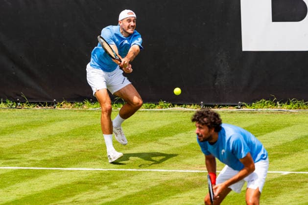 Stuttgart, GERMANY - June 08: Constantin Frantzen (GER) and Robin Haase (NED) during the Doubles Match between Constantin Frantzen (GER) and Robin Haase (NED) vs. Jiri Lehecka (CZE) and Corentin Moutet (FRA) at BOSS OPEN 2026, Tennisanlage Weissenhof on June 08, 2026 in Stuttgart, Germany. Baden-Württemberg Germany Copyright: xTimoxSteinx