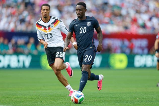 SOLDIER FIELD CHICAGO ILLINOIS USA 06.06.2026 MECZ TOWARZYSKI PILKA NOZNA USA I NIEMCY Friendly football match between United States and Germany at Soldier Field in Chicago N Z USA forward 20 Folarin Balogun STRINGER NEWSPIX.PL --- newspix.pl 