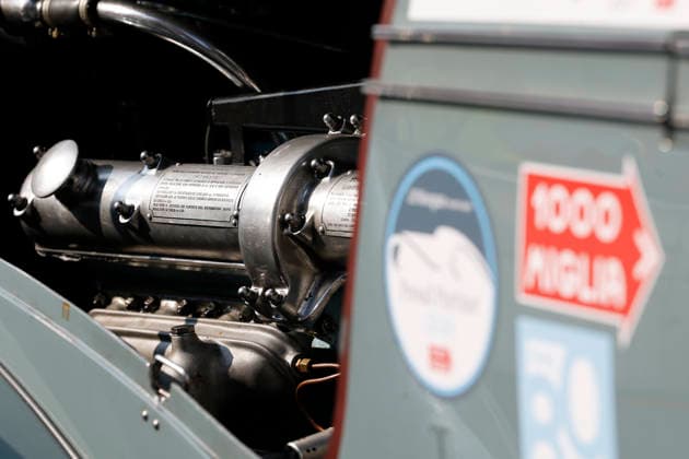 1000 Miglia A detail of a vintage car during the 1000 Miglia Historical Race on June 8, 2026, in Brescia, Italy. Brescia Italy Italy  Copyright: xRichardxMorganox originalFilename:morgano-1000migl260608_npQVU.jpg