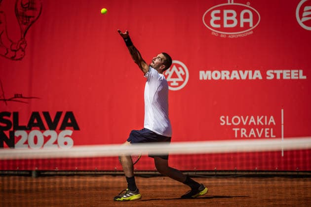 BRATISLAVA OPEN TENNIS ATP, Tennis Herren CHALLENGER Thanasi Kokkinakis (Australia) return to tennis court after injury during first round ATP Tennis Challenger tour 100 Bratislava Open match against Tomas Barrios Vera (Chile). Tennis courts Slovan Bratislava, Bratislava, Slovakia, June 08, 2026. Photo by Branislav Racko Copyright: xx 080A8681