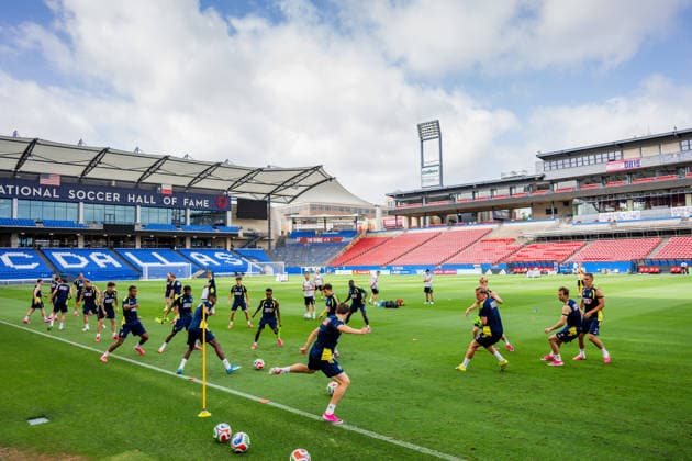 260608 Players of the Swedish national football team at a training session during day -3 of the FIFA World Cup, WM, Weltmeisterschaft, Fussball 2026 on June 8, 2026 in Dallas. Photo: Petter Arvidson BILDBYRAN kod PA PA1223 fotboll football soccer fotball vm fotbolls-vm fotball-vm fotbolls-vm 2026 fifa world cup 2026 träning practice training sverige sweden sverige a day -3 bbeng