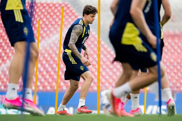 260608 Victor Nilsson Lindelöf of the Swedish national football team at a training session during day -3 of the FIFA World Cup, WM, Weltmeisterschaft, Fussball 2026 on June 8, 2026 in Dallas. Photo: Petter Arvidson BILDBYRAN kod PA PA1223 fotboll football soccer fotball vm fotbolls-vm fotball-vm fotbolls-vm 2026 fifa world cup 2026 träning practice training sverige sweden sverige a day -3 bbeng
