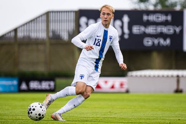 260608 Liam Möller of Finland during the under-21 International Friendly, Länderspiel, Nationalmannschaft football match between Norway and Finland on June 8, 2026 in Moss. Photo: Marius Simensen BILDBYRAN COP 238 bbeng finland football fotball fotboll international friendly norge norway privatlandskamp soccer träningslandskamp U21, U 21 under 21