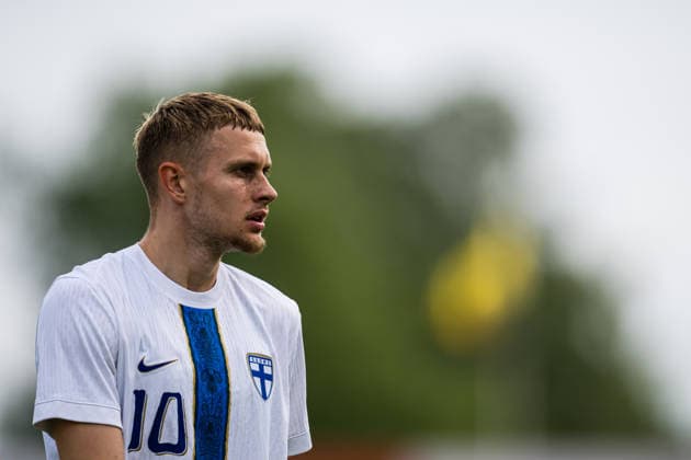 260608 Jimi Tauriainen of Finland during the under-21 International Friendly, Länderspiel, Nationalmannschaft football match between Norway and Finland on June 8, 2026 in Moss. Photo: Marius Simensen BILDBYRAN COP 238 bbeng finland football fotball fotboll international friendly norge norway privatlandskamp soccer träningslandskamp U21, U 21 under 21