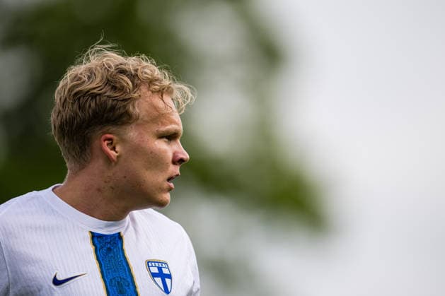 260608 Oskari Väistö of Finland during the under-21 International Friendly, Länderspiel, Nationalmannschaft football match between Norway and Finland on June 8, 2026 in Moss. Photo: Marius Simensen BILDBYRAN COP 238 bbeng finland football fotball fotboll international friendly norge norway privatlandskamp soccer träningslandskamp U21, U 21 under 21