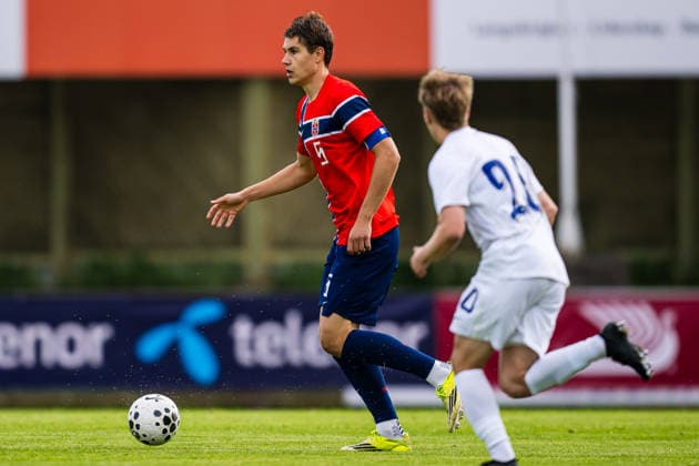 260608 Eivind Helland of Norway during the under-21 International Friendly, Länderspiel, Nationalmannschaft football match between Norway and Finland on June 8, 2026 in Moss. Photo: Marius Simensen BILDBYRAN COP 238 bbeng finland football fotball fotboll international friendly norge norway privatlandskamp soccer träningslandskamp U21, U 21 under 21