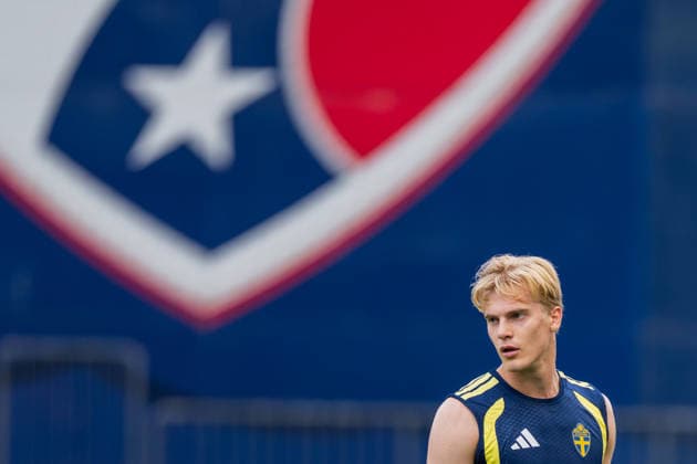 260608 Lucas Bergvall of the Swedish national football team at a training session during day -3 of the FIFA World Cup, WM, Weltmeisterschaft, Fussball 2026 on June 8, 2026 in Dallas. Photo: Petter Arvidson BILDBYRAN kod PA PA1223 fotboll football soccer fotball vm fotbolls-vm fotball-vm fotbolls-vm 2026 fifa world cup 2026 träning practice training sverige sweden sverige a day -3 bbeng