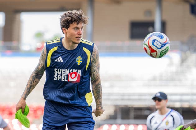 260608 Victor Nilsson Lindelöf of the Swedish national football team at a training session during day -3 of the FIFA World Cup, WM, Weltmeisterschaft, Fussball 2026 on June 8, 2026 in Dallas. Photo: Petter Arvidson BILDBYRAN kod PA PA1223 fotboll football soccer fotball vm fotbolls-vm fotball-vm fotbolls-vm 2026 fifa world cup 2026 träning practice training sverige sweden sverige a day -3 bbeng