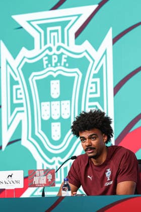 press conference, PK, Pressekonferenz of the Portuguese national football team in the football city of Oeiras - Portugal, June 8, 2026, in Alges, Portugal. Renato Veiga (Portugal ,13)
