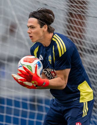 260608 Goalkeeper Jacob Widell Zetterström of the Swedish national football team at a training session during day -3 of the FIFA World Cup, WM, Weltmeisterschaft, Fussball 2026 on June 8, 2026 in Dallas. Photo: Petter Arvidson BILDBYRAN kod PA PA1223 fotboll football soccer fotball vm fotbolls-vm fotball-vm fotbolls-vm 2026 fifa world cup 2026 träning practice training sverige sweden sverige a day -3 bbeng