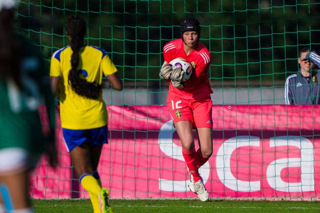 260608 Goalkeeper Saga Andersson of Sweden during the under-23 International Friendly, Länderspiel, Nationalmannschaft football match between Sweden and Mexico on June 8, 2026 in Kalmar. Photo: Suvad Mrkonjic BILDBYRAN COP 170 SM0470 fotboll football soccer fotball träningslandskamp international friendly sverige sweden mexico dam bbeng sverige sweden