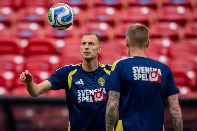 260608 Gustaf Nilsson of the Swedish national football team at a training session during day -3 of the FIFA World Cup, WM, Weltmeisterschaft, Fussball 2026 on June 8, 2026 in Dallas. Photo: Petter Arvidson BILDBYRAN kod PA PA1223 fotboll football soccer fotball vm fotbolls-vm fotball-vm fotbolls-vm 2026 fifa world cup 2026 träning practice training sverige sweden sverige a day -3 bbeng