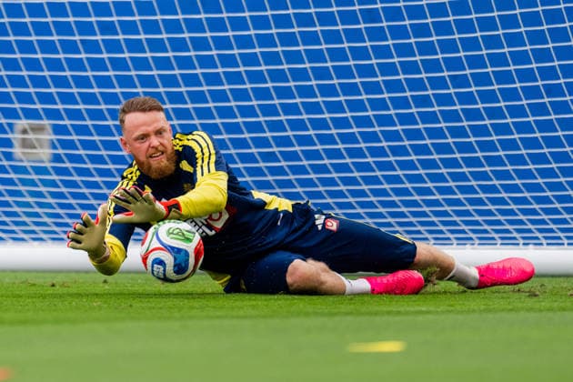 260608 Goalkeeper Viktor Johansson of the Swedish national football team at a training session during day -3 of the FIFA World Cup, WM, Weltmeisterschaft, Fussball 2026 on June 8, 2026 in Dallas. Photo: Petter Arvidson BILDBYRAN kod PA PA1223 fotboll football soccer fotball vm fotbolls-vm fotball-vm fotbolls-vm 2026 fifa world cup 2026 träning practice training sverige sweden sverige a day -3 bbeng