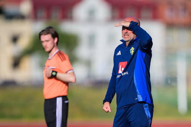 260608 Coach Magnus Wikman of Sweden during the under-23 International Friendly, Länderspiel, Nationalmannschaft football match between Sweden and Mexico on June 8, 2026 in Kalmar. Photo: Suvad Mrkonjic BILDBYRAN COP 170 SM0470 fotboll football soccer fotball träningslandskamp international friendly sverige sweden mexico dam bbeng sverige sweden